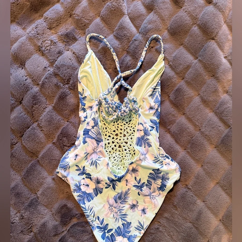 Frankie's Bikinis Crocheted One-Piece Swimsuit with Braided Straps